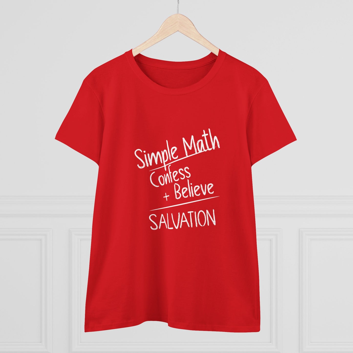 Simple Math Women’s T-Shirt – Bold Faith (White Chalk)