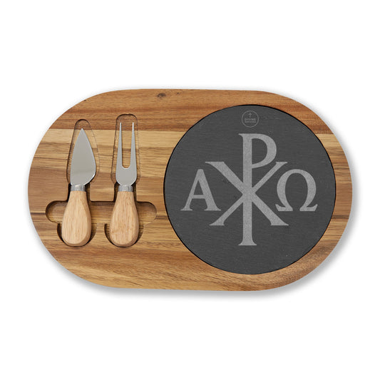 Chi Rho Charcuterie Board – Alpha & Omega Design