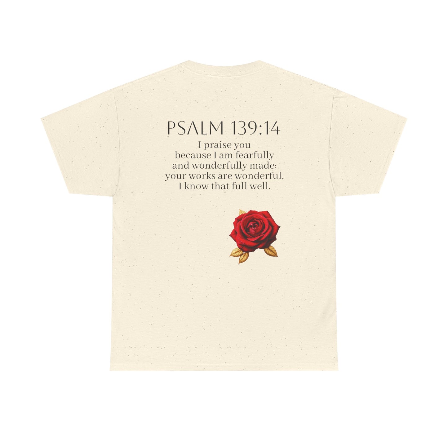 Handcrafted by God (Rose) - Woman's Christian T-Shirt (Dark Lettering)