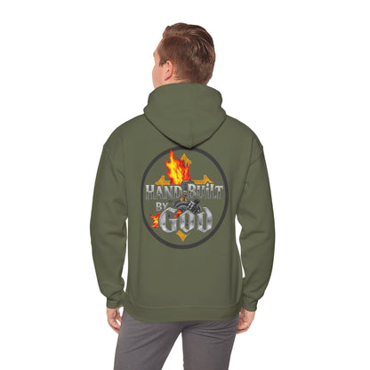 Men’s “Hand Built By God” Christian Hoodie – Bold Faith Identity Pullover