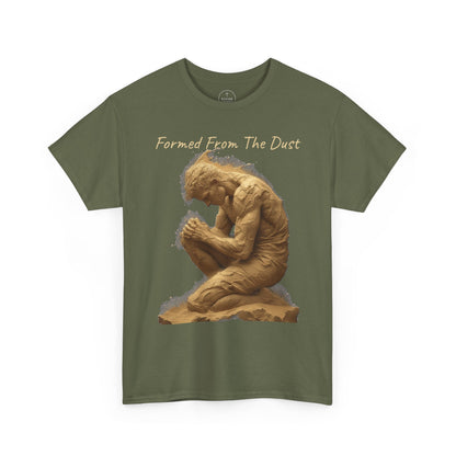 Formed from the Dust | Men’s Christian T-Shirt with Genesis 2:7 (Light Lettering)