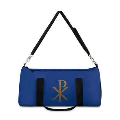 Women's Christ’s Victory Duffle Bag in Blue – Chi Rho Symbol