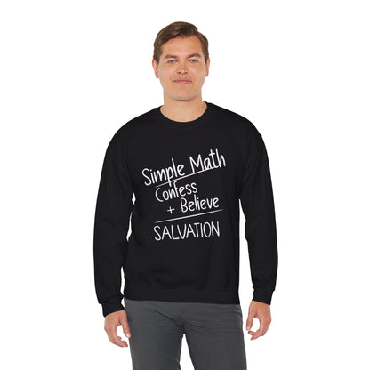 Simple Math Men’s Sweatshirt – Faith Pullover (White Chalk)