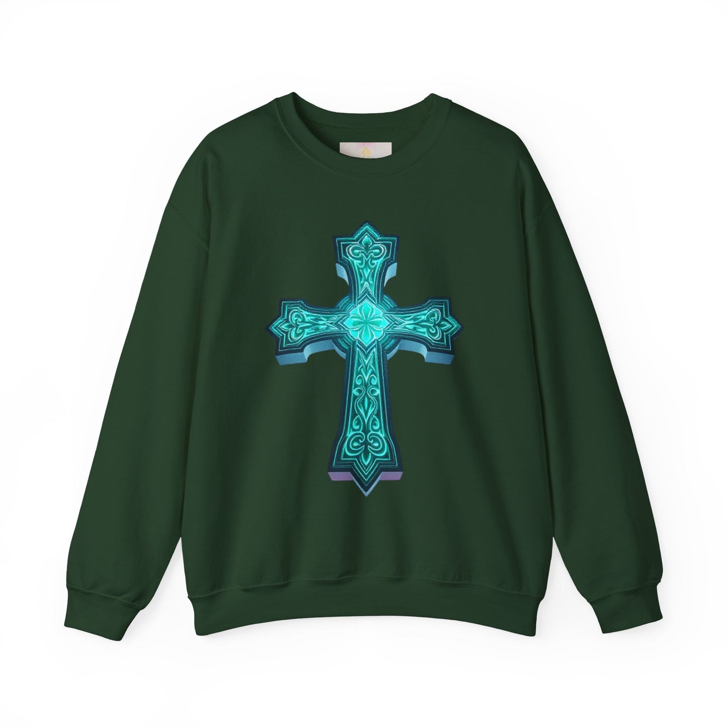 Men’s Faith-Forged Sweatshirt – Luminous Cross Design