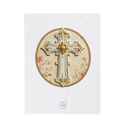 Floral Grace Velveteen Plush Blanket – Luxurious Christian Home Décor