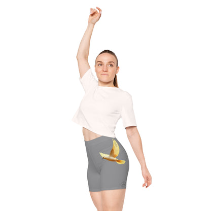 Golden Dove Women’s Biking Shorts in Grey – Spirit of Peace and Power