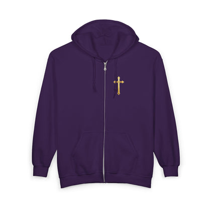 Sanctified Women's Gothic Cross Zip-Up Hoodie – Faith & Comfort