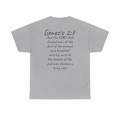 Formed from the Dust | Men’s Christian T-Shirt with Genesis 2:7 (Dark Lettering)