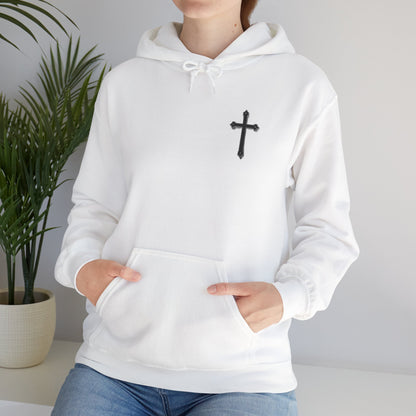 Warrior’s Black Cross Women’s Hoodie – Front & Back Christian Apparel | Ephesians 6:11