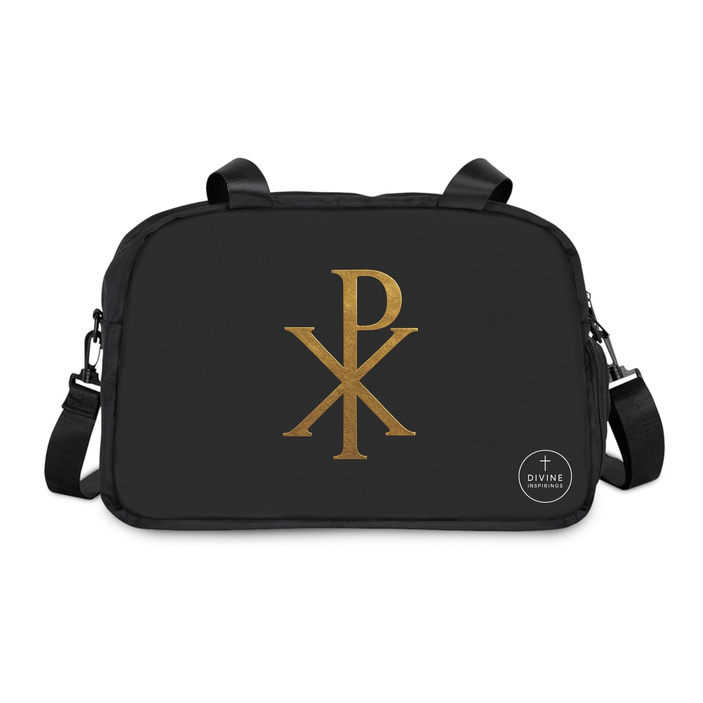 Women's Victory in Christ Fitness Bag in Black – Chi Rho Symbol