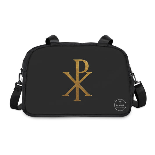Women's Victory in Christ Fitness Bag in Black – Chi Rho Symbol