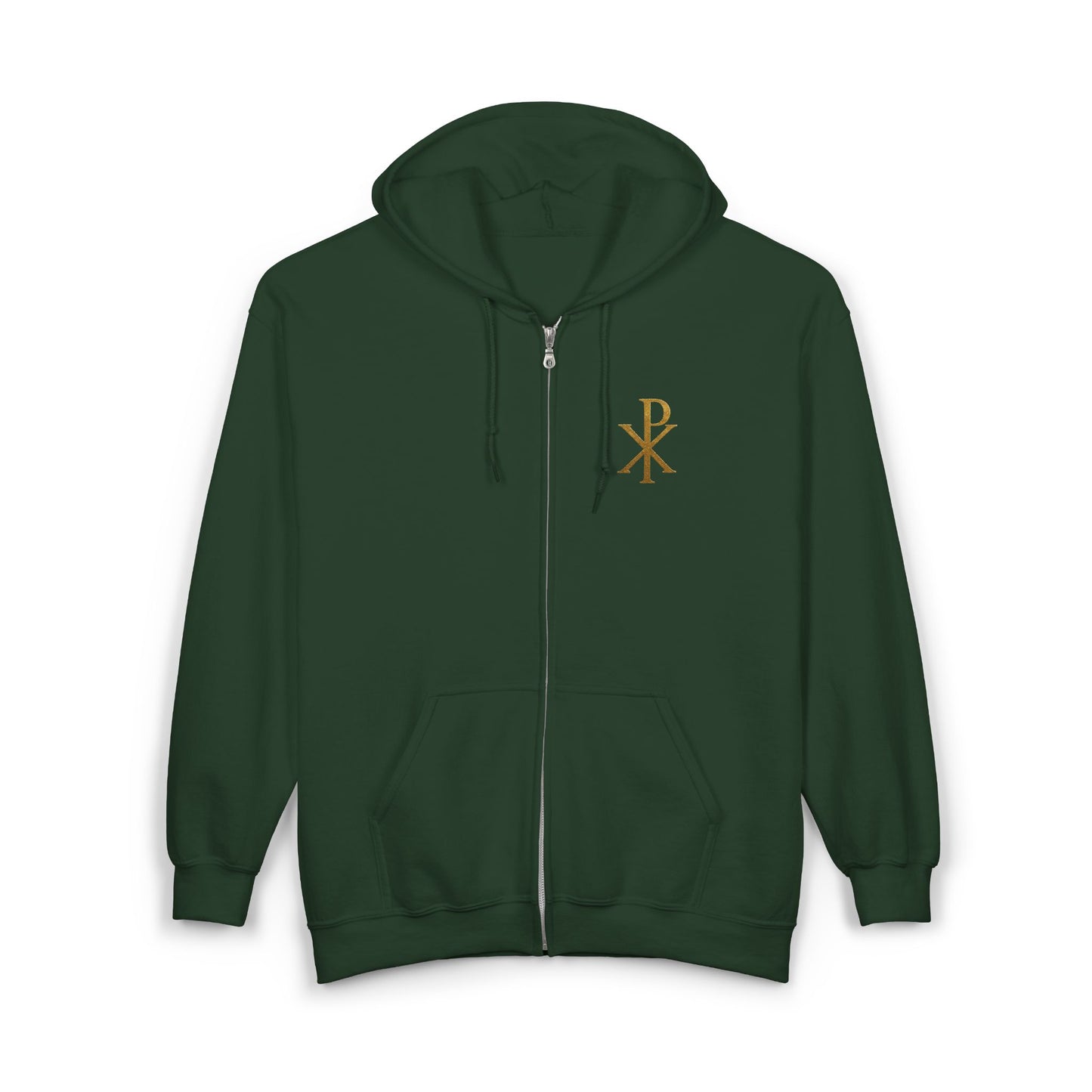 Men’s Chi Rho Zip-Up Hoodie – Comfortable Faith-Inspired Style