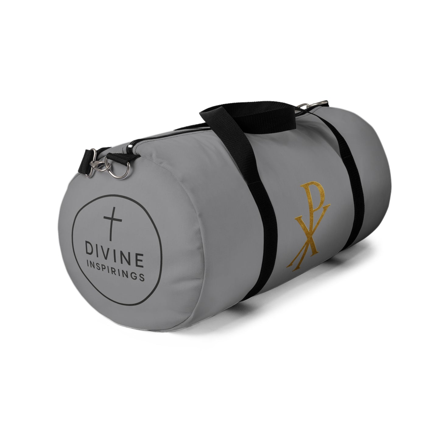 Christ’s Victory Duffle Bag in Grey – Chi Rho Symbol