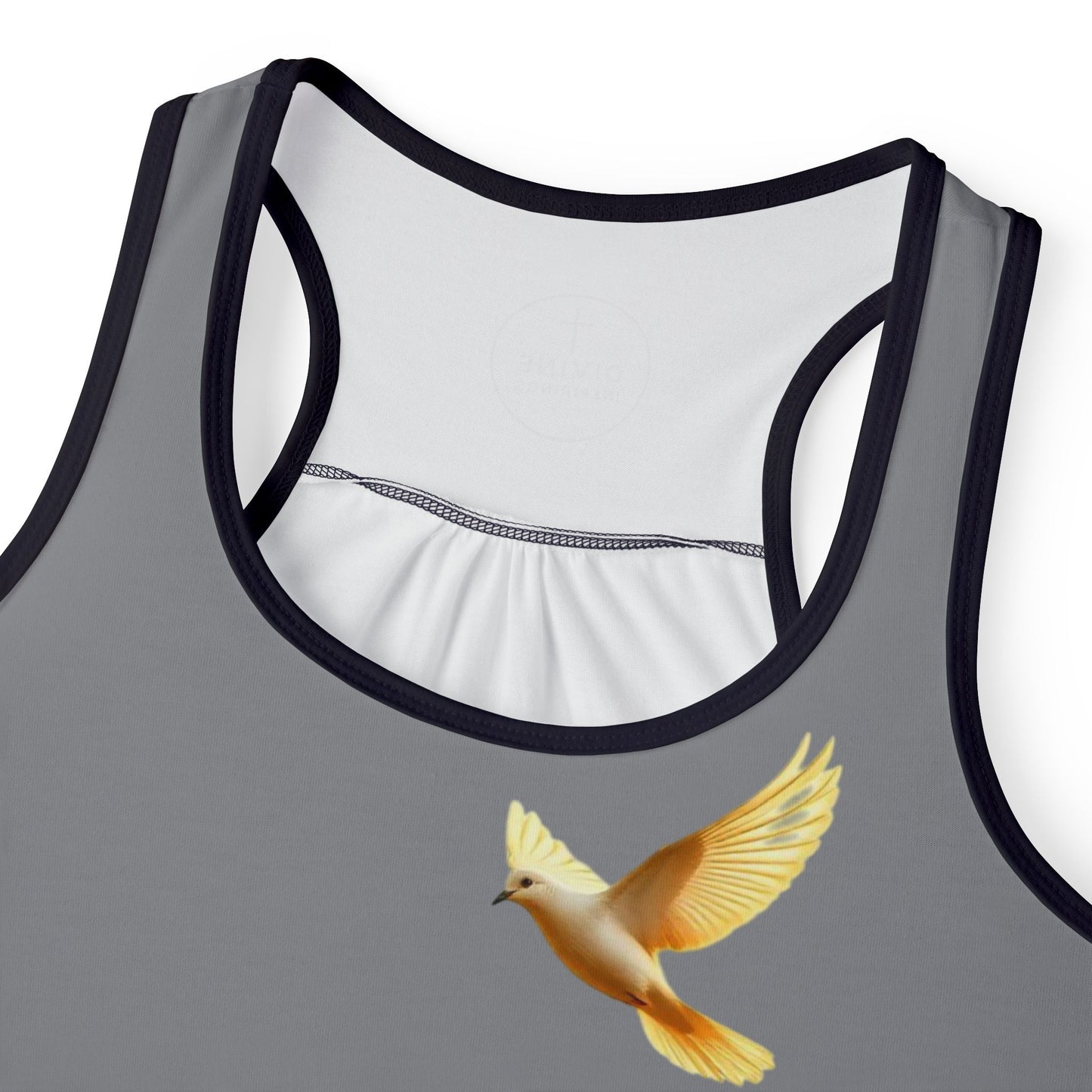 Golden Dove Women’s Christian Tank Top in Grey – Spirit of Peace and Power