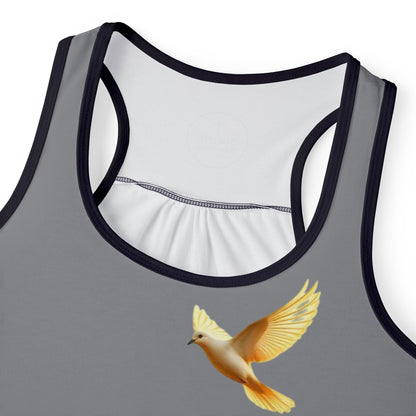 Golden Dove Women’s Christian Tank Top in Grey – Spirit of Peace and Power