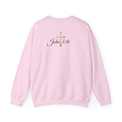 Saved Women’s Sweatshirt – Christian Faith Apparel with Cross & John 3:16