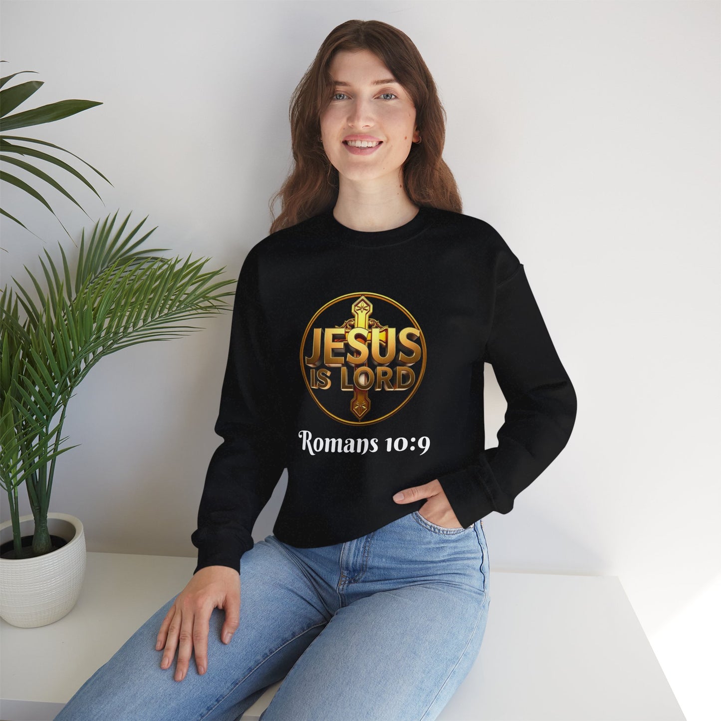 Bold Faith Women’s Sweatshirt – Proclaim Jesus Is Lord & He Is Risen (White Lettering)