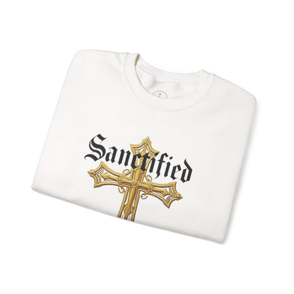 Sanctified Women's Gothic Cross Sweatshirt – Elegant Faith Wear