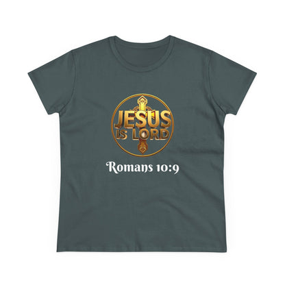 Jesus Is Lord / He Is Risen Christian Tee – Women’s Bold Faith Statement (White Lettering)