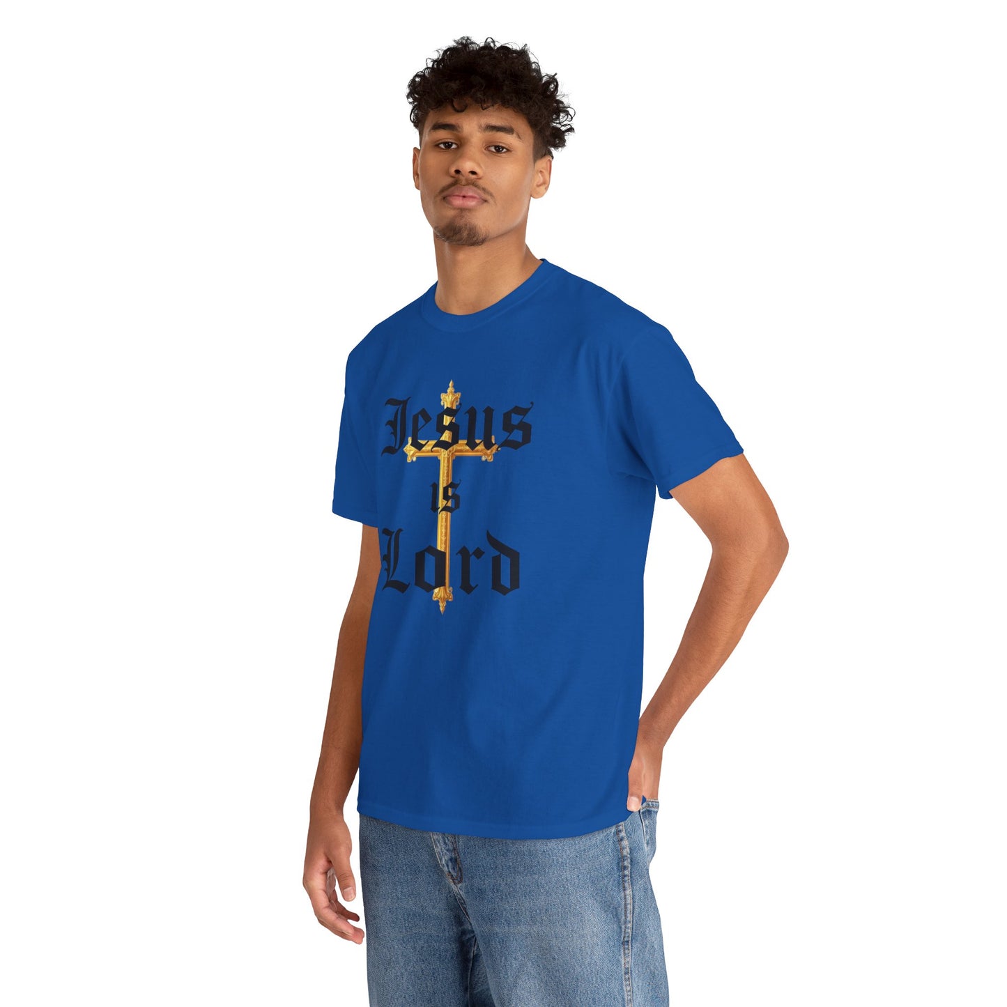 Jesus is Lord with Cross - Men's Christian T-Shirt
