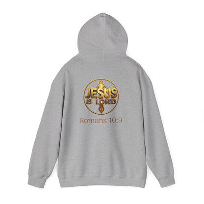 Jesus is Lord - Men's Christian Hoodie with Golden Cross