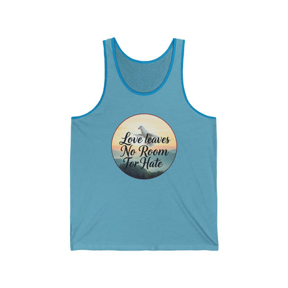Women’s Christian Tank Top – Love Leaves No Room For Hate Dove Design – Faith & Peace Wear