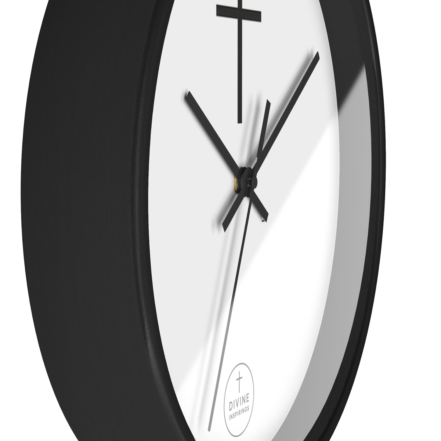 Minimalist Black Cross Wall Clock – Elegant Christian Home Decor