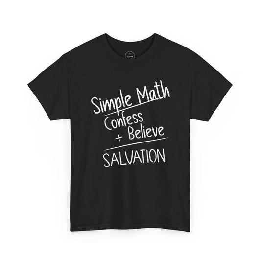 Simple Math of Salvation Men’s Christian T-Shirt (White Chalk)