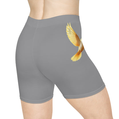 Golden Dove Women’s Biking Shorts in Grey – Spirit of Peace and Power