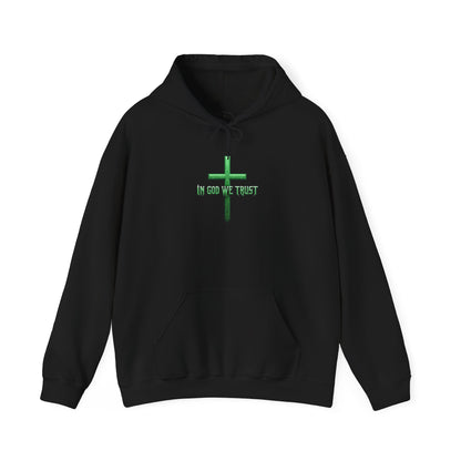 In God We Trust – Men’s Christian Hoodie (Green Design)