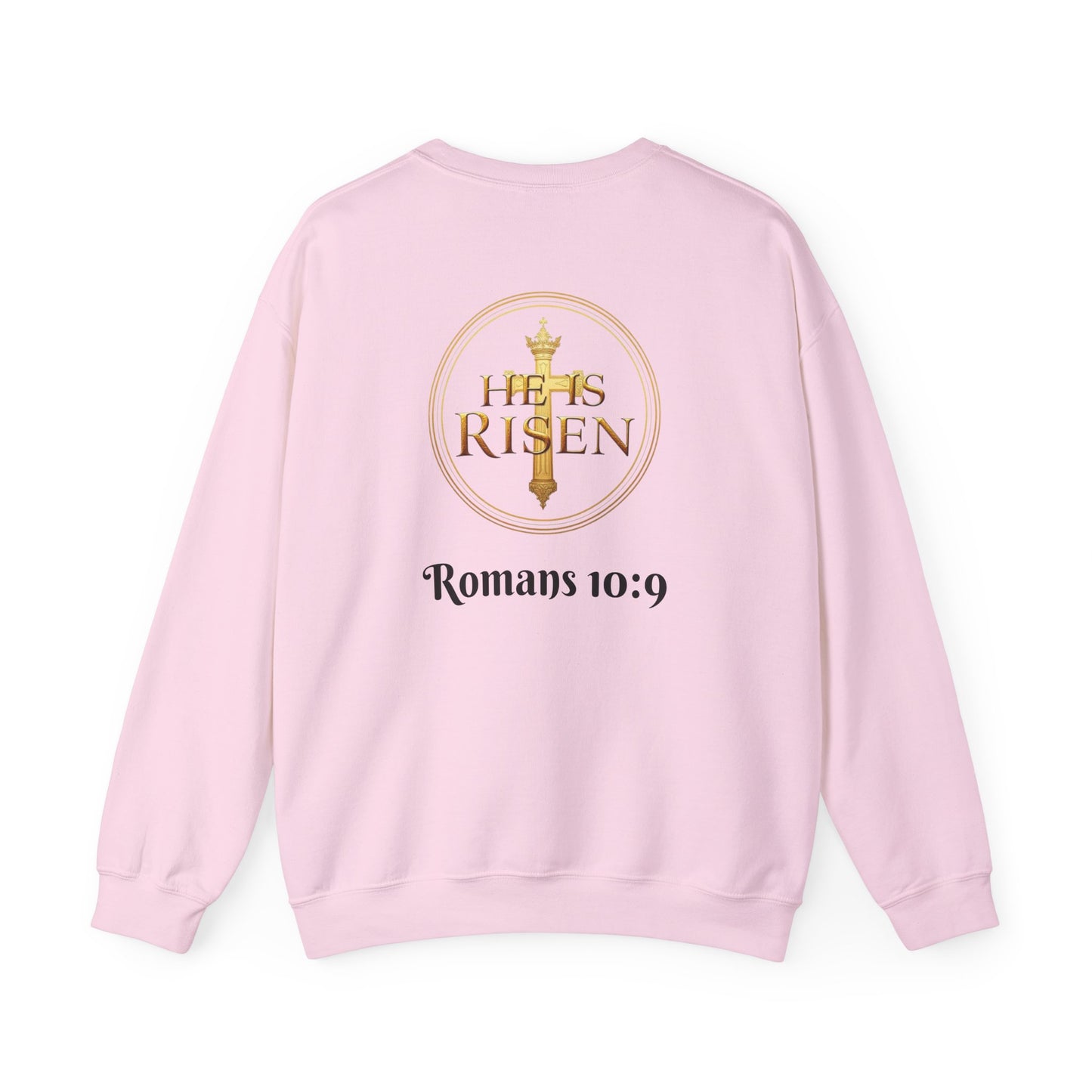 Romans 10:9 Inspired Christian Sweater – Declare Jesus Is Lord & He Is Risen (Dark Lettering)