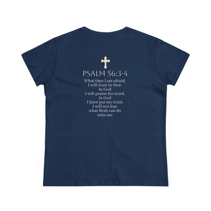 In God We Trust | Women’s Christian Tee with Scripture Back Print