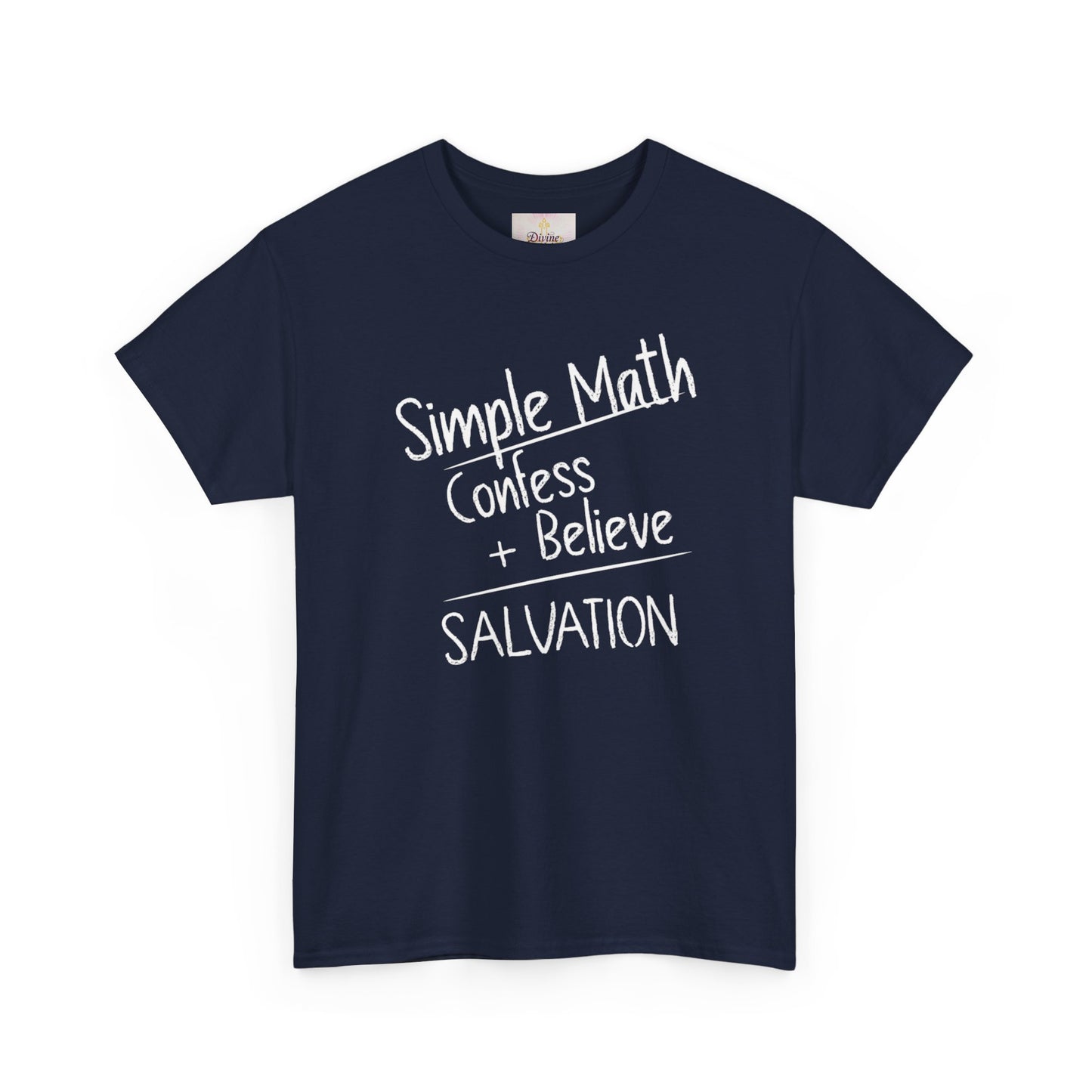 Simple Math of Salvation Men’s T-Shirt – Bold Faith (White Chalk)