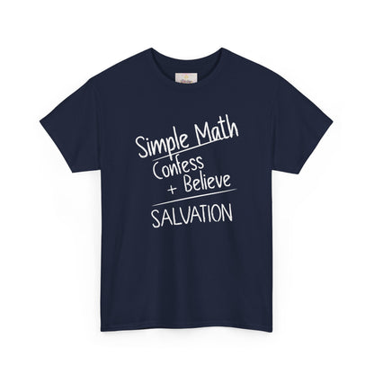 Simple Math of Salvation Men’s T-Shirt – Bold Faith (White Chalk)