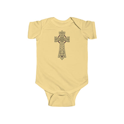 Little Light of Faith – Short Sleeve Infant Onesie with Celtic Cross