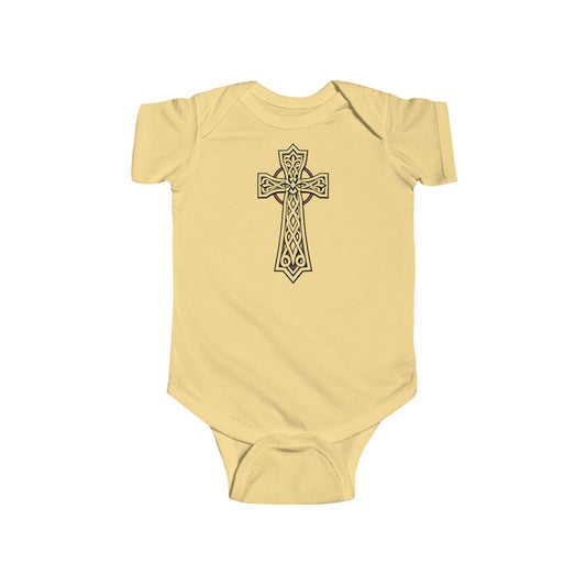 Little Light of Faith – Short Sleeve Infant Onesie with Celtic Cross