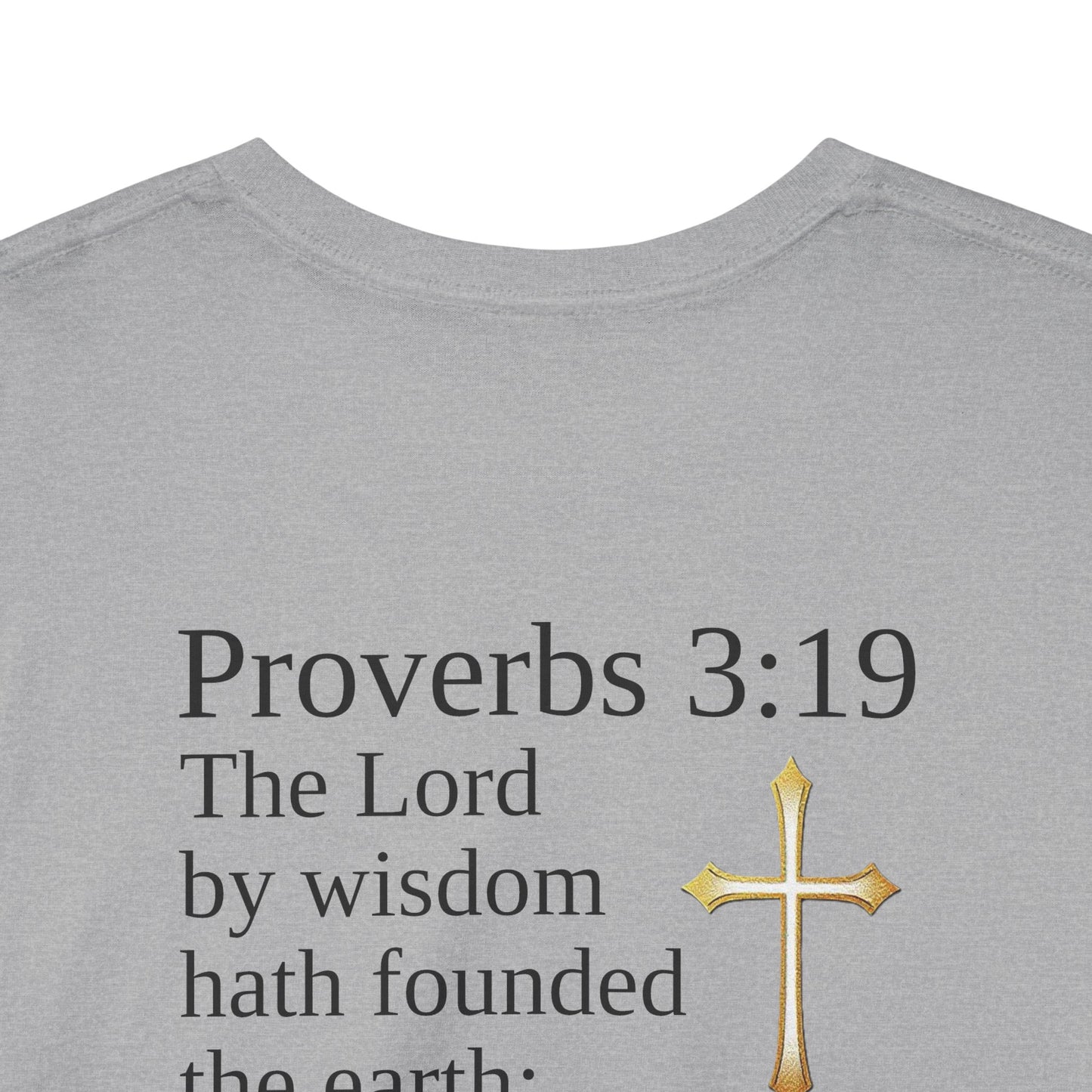 Wisdom in the Atom – Men’s Spiritual T-Shirt (Black Text)