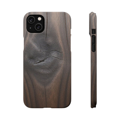 iPhone Snap Case – Dark Wood Grain Design