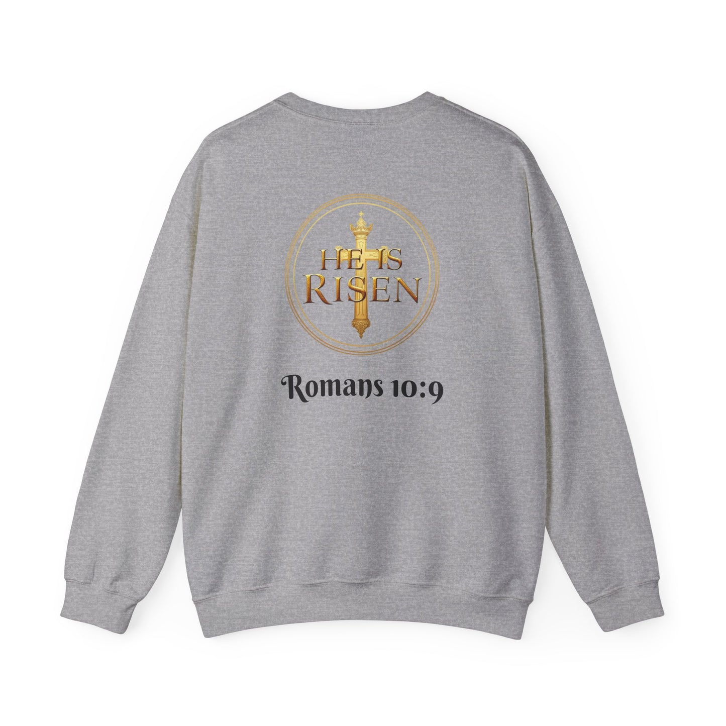 Romans 10:9 Inspired Christian Sweater – Declare Jesus Is Lord & He Is Risen (Dark Lettering)