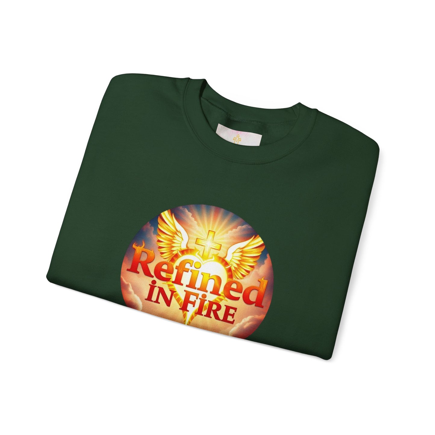 Women’s “Refined in Fire” Christian Sweatshirt – Bold Flame Design Pullover