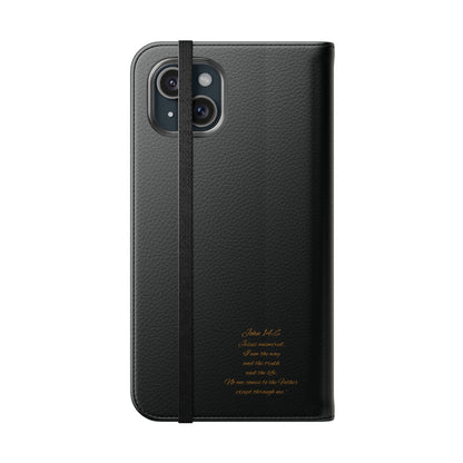 Black Chi Rho Folding Case for iPhone – Faith in Every Step