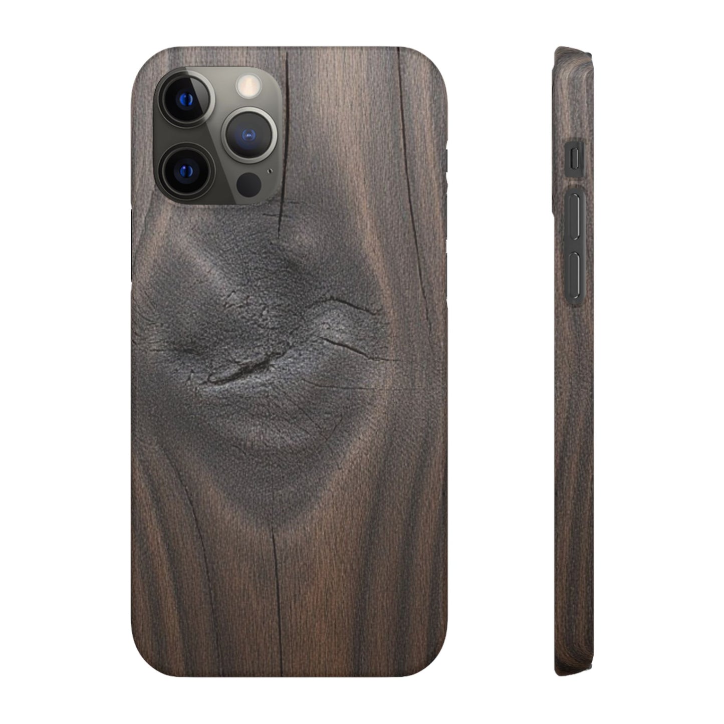 iPhone Snap Case – Dark Wood Grain Design