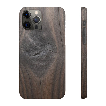 iPhone Snap Case – Dark Wood Grain Design