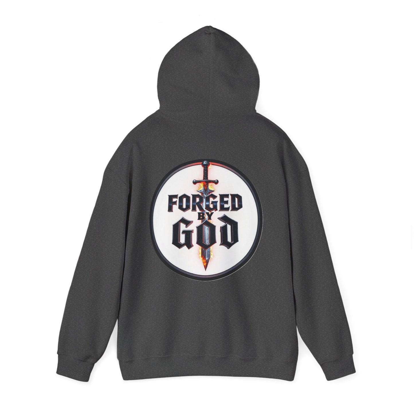 Forged by God Men’s Christian Hoodie – Strength & Faith Sweatshirt