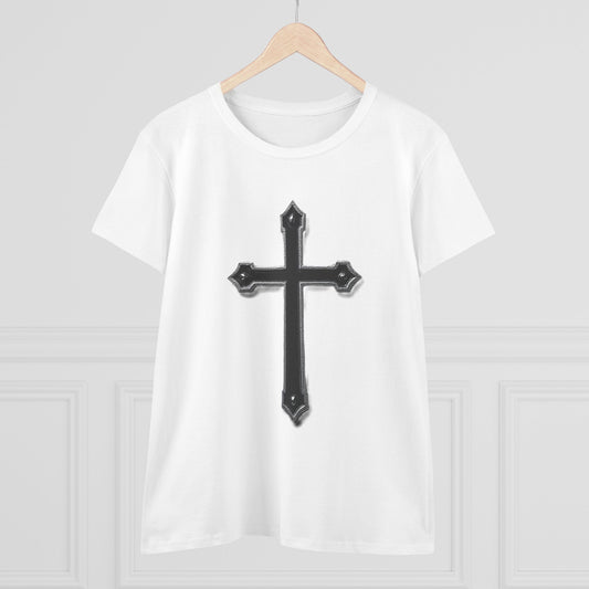 Warrior’s Black Cross Women’s Christian T-Shirt | Ephesians 6:11