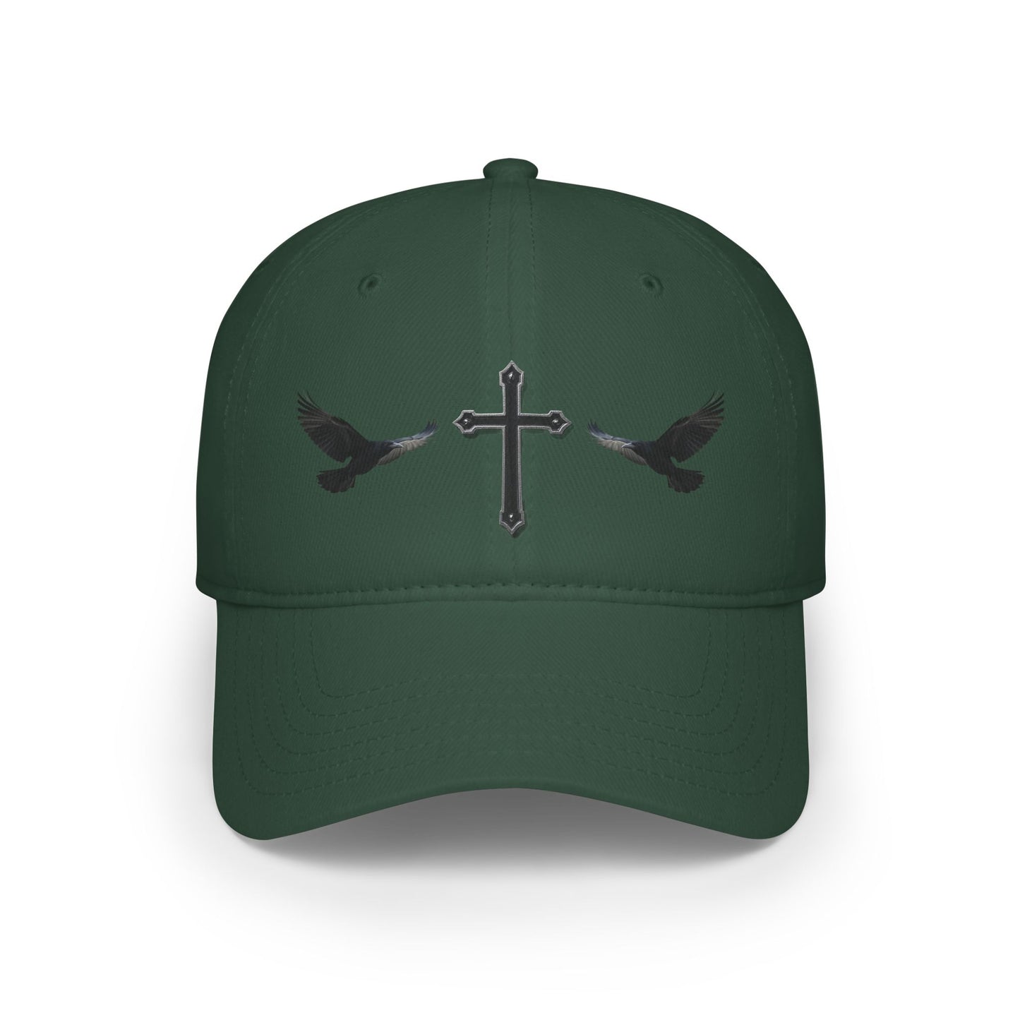 Wings of Providence” – Black Cross & Crow Embroidered Cap