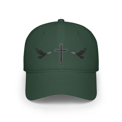 Wings of Providence” – Black Cross & Crow Embroidered Cap