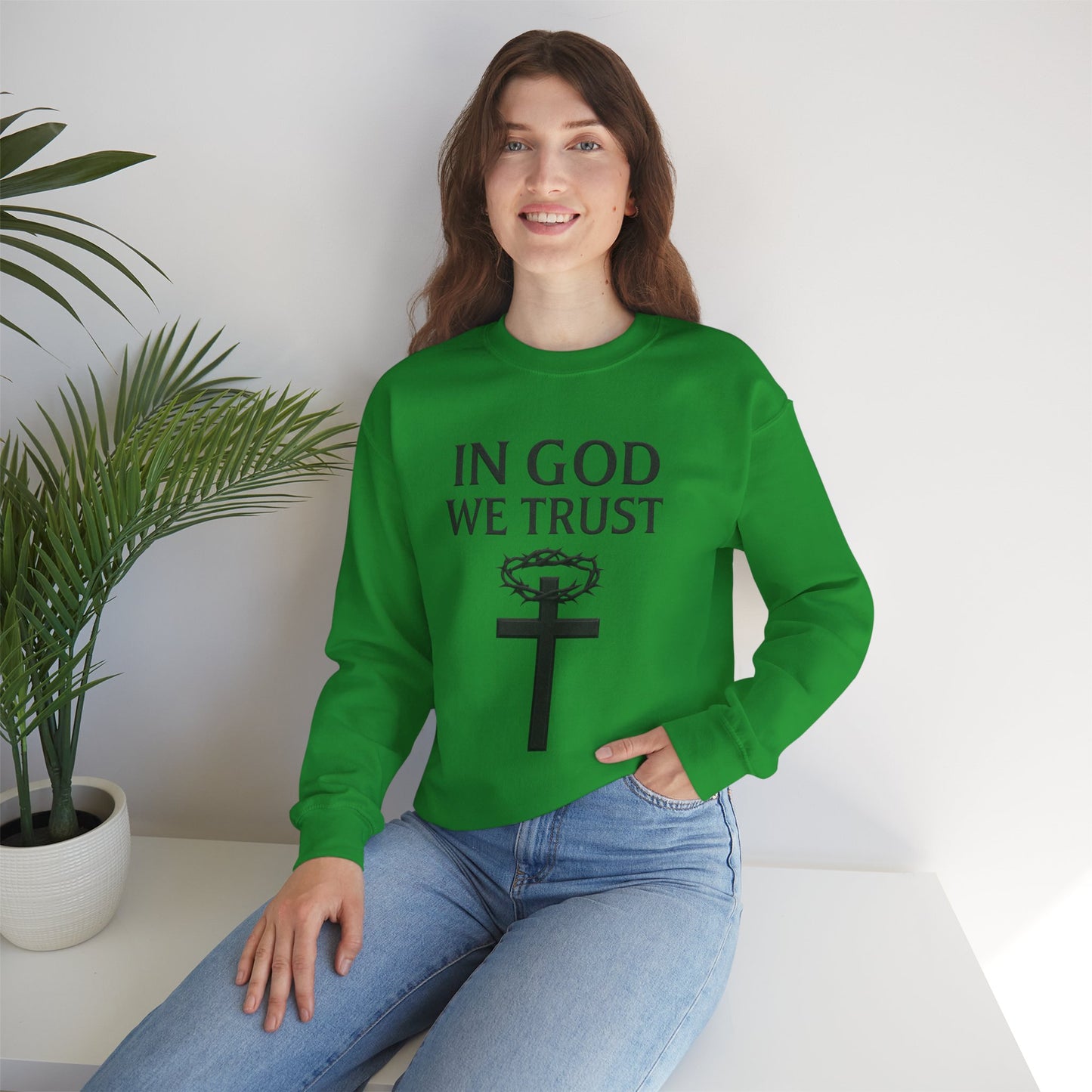 Fearless Faith – In God We Trust Women’s Christian Sweatshirt
