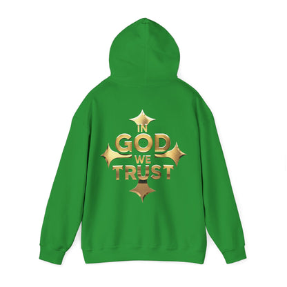 Bold Faith in Gold – “In God We Trust” Christian Women’s Hoodie