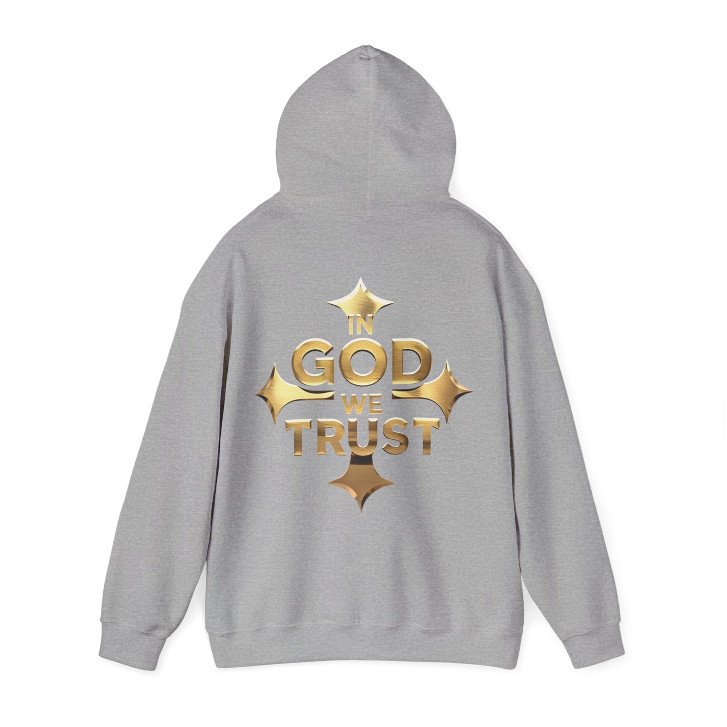 Bold Faith in Gold – “In God We Trust” Christian Men’s Hoodie